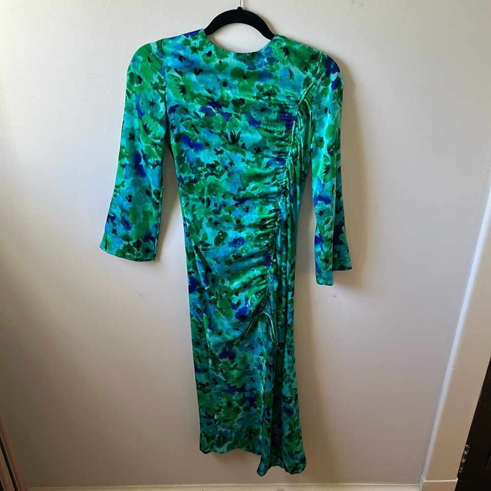 Zara Jlo dress - blue and green floral